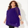 Catherines Women's Plus Size Embellished Poncho - 0X/1X, Deep Grape view 3