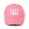 NineFit Basics Lake Life Baseball Hat in Pink - Matching Summer Hats - Bachelorette, Olive Green view 1