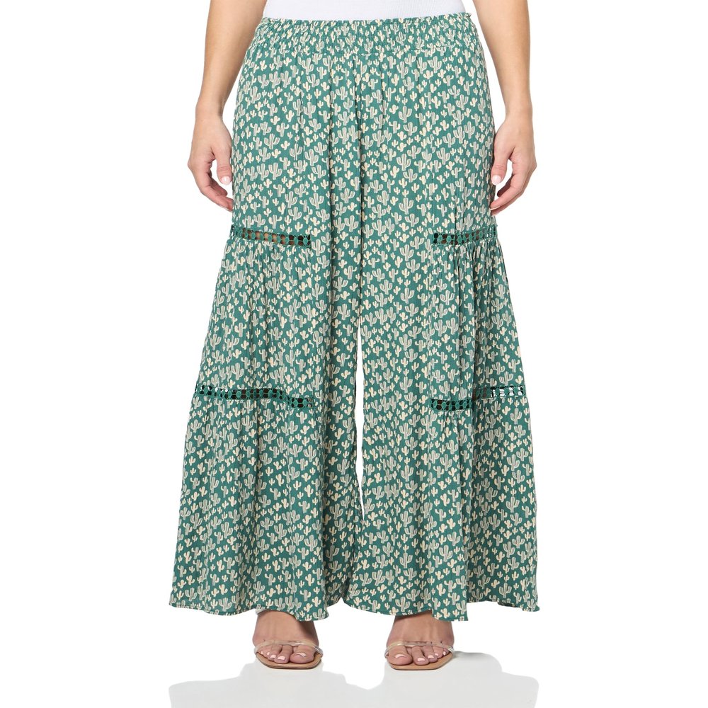 Angie Women's Wide Leg Pants with Leg Inserts