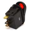 On/Off Boat Rocker Switch | Blank 3 Spade 14 Volt Red Illuminated view 3