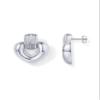 PAVOI Chunky Heart Drop Earrings, White Gold, Size 25 x 22.4 Millimeters view 1