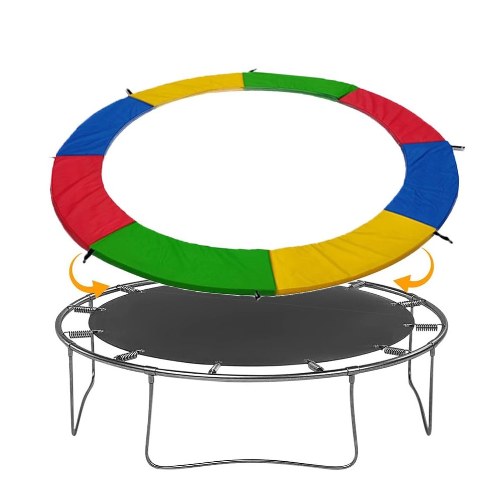 SUOGROLI Trampoline Replacement Safety Pad 6FT,8FT,10FT,12FT,13FT,14FT,15FT,16FT Waterproof Trampoline Accessories, Easy Assembly,8FT,Multi-Colored