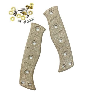 Echeson 1 Pair Custom Micarta Handle with 5 Sets Screws Fits for Fixed Adamas 375, Scales Handle Patch DIY Replacement(Color:Light Brown)