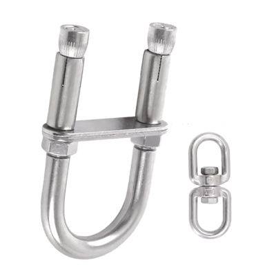 FREELIN Swing Hook Stainless Steel Ceiling Fixed Hook U-Shaped Expansion Hook Boxing Sandbag Mounted Ring for Hanging Chair Swing