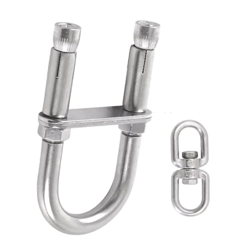 FREELIN Swing Hook Stainless Steel Ceiling Fixed Hook U-Shaped Expansion Hook Boxing Sandbag Mounted Ring for Hanging Chair Swing