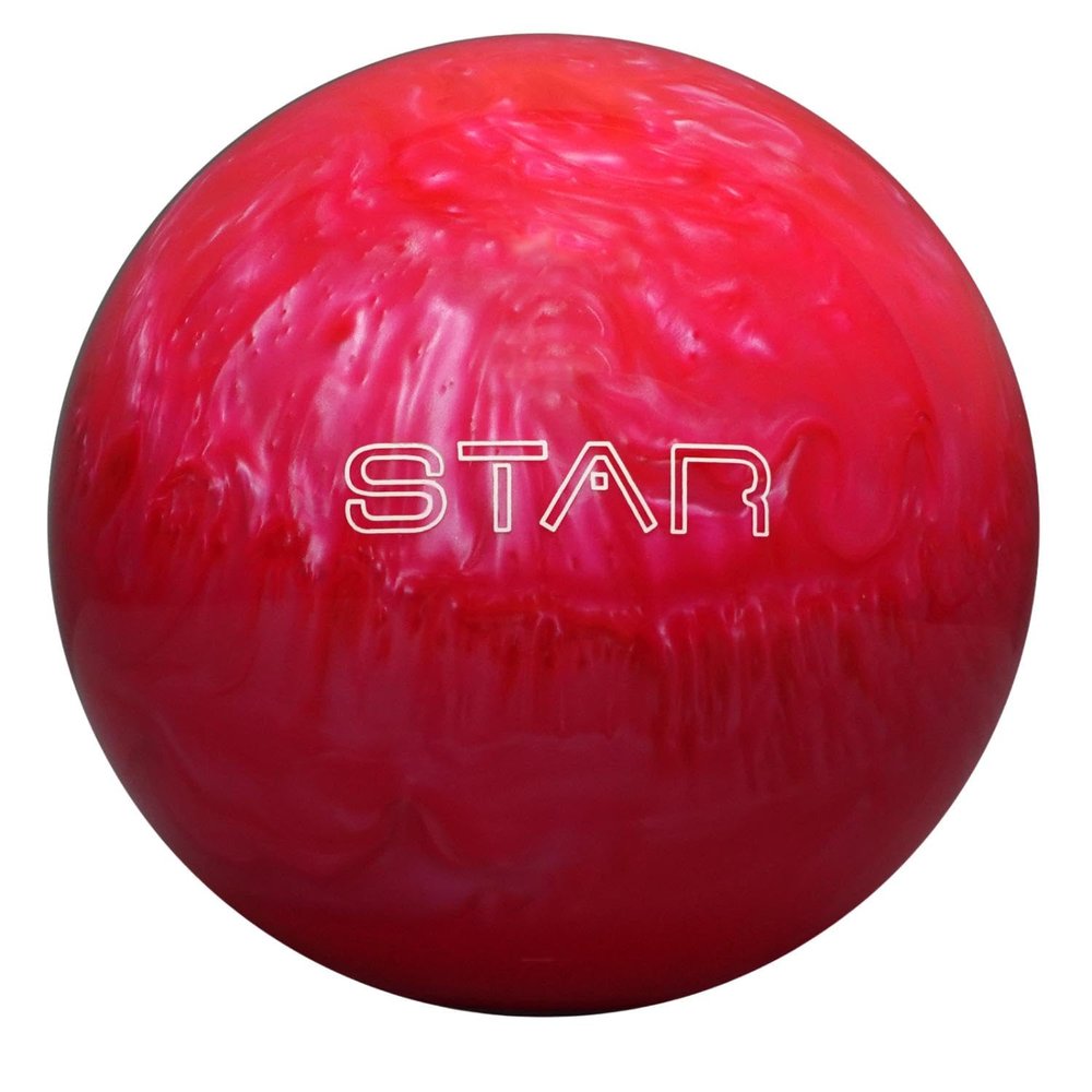 ELITE Star Polyester Bowling Ball - Customizable with Basic Drilling & Engraving Options - Great for Spare Shooting, League, Straight Bowlers - Beginner Entry Level (Pink Pearl, 14 lbs)