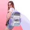 Dafelile Clear Backpack for Girls Heavy Duty TPU Transparent Bookbag Large Capacity Purple School Backpacks for Concert Work Sport Travel view 2