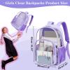 Dafelile Clear Backpack for Girls Heavy Duty TPU Transparent Bookbag Large Capacity Purple School Backpacks for Concert Work Sport Travel view 4