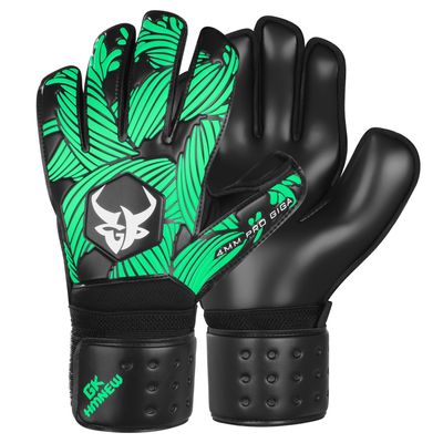 Soccer Goalkeeper Gloves Extreme Strong Control and Grip with Finger Protection High Performance Pro-Level Goalie Glove Anti-Slip Latex Palm Breathable comfortable for Kids Youth Adult (Green, 10)