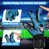 Soccer Goalkeeper Gloves Extreme Strong Control and Grip with Finger Protection High Performance Pro-Level Goalie Glove Anti-Slip Latex Palm Breathable comfortable for Kids Youth Adult (Blue, 6) view 3
