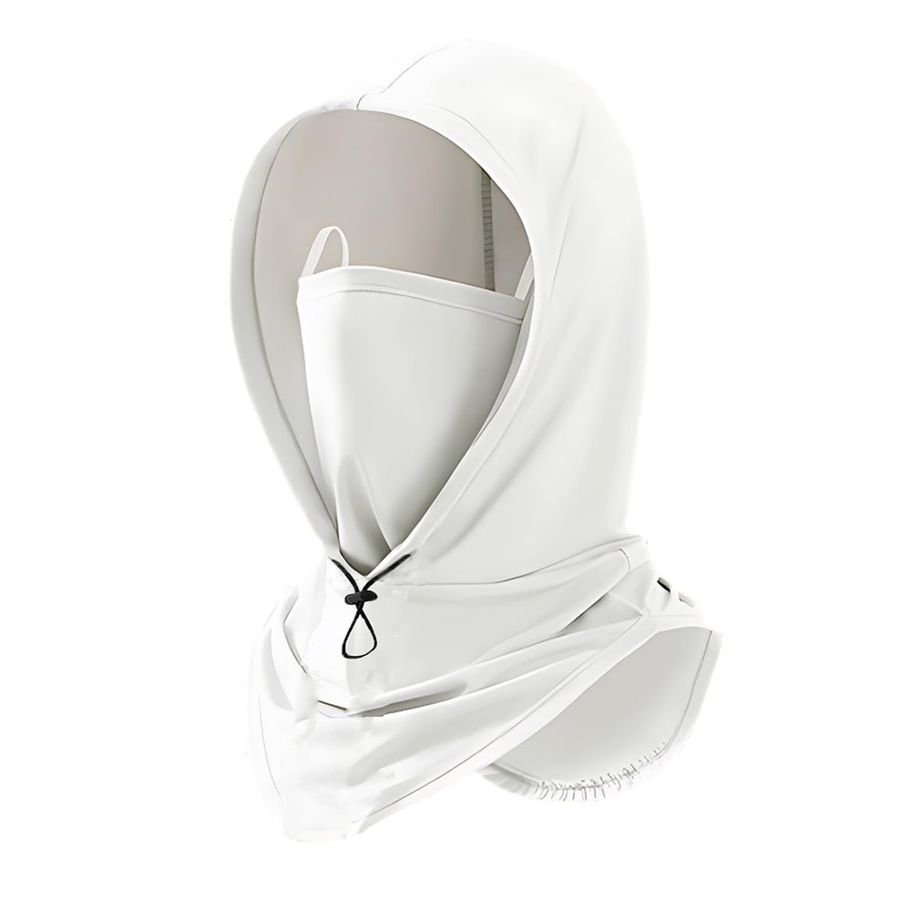 Cooling Balaclava Face Mask for Men Women, Sun UV Protection Neck Gaiter, Face Cover Breathable Motorcycle Fishing Hood Scarf (White)