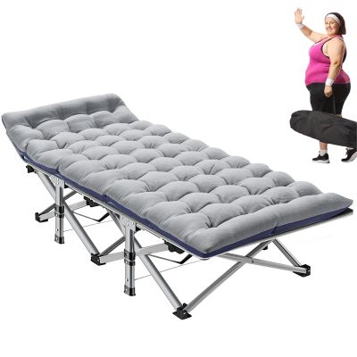 CAMPELLE Folding Camping Cot,Double Layer Oxford Portable Travel Camp Cots,Portable Sleeping Bed Cots for Camp Office Use Outdoor Cot Bed for Traveling
