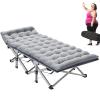 CAMPELLE Folding Camping Cot,Double Layer Oxford Portable Travel Camp Cots,Portable Sleeping Bed Cots for Camp Office Use Outdoor Cot Bed for Traveling view 1