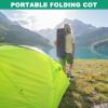 CAMPELLE Folding Camping Cot,Double Layer Oxford Portable Travel Camp Cots,Portable Sleeping Bed Cots for Camp Office Use Outdoor Cot Bed for Traveling view 4