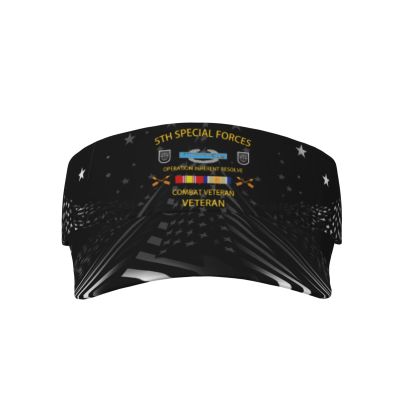 SwpWab 5th Special Forces Operation Inherent Resolve Combat Veteran Cool Breathable Fashionable Eye Protection Sunshade Top Hat Black