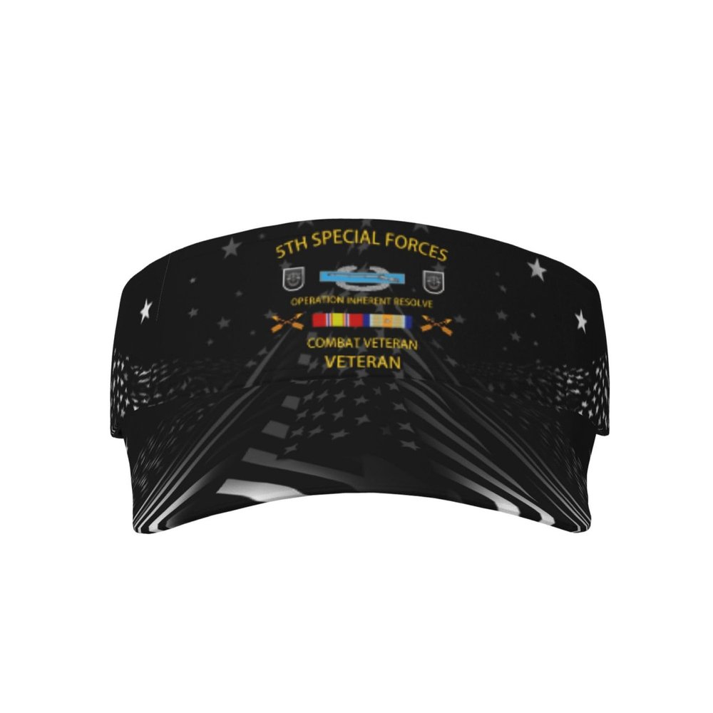 SwpWab 5th Special Forces Operation Inherent Resolve Combat Veteran Cool Breathable Fashionable Eye Protection Sunshade Top Hat Black