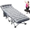 CAMPELLE Folding Camping Cot,Double Layer Oxford Portable Travel Camp Cots,Portable Sleeping Bed Cots for Camp Office Use Outdoor Cot Bed for Traveling