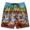Husky Mens Swim Trunks - Hula Dog Hawaiian Mens Shorts - Summer Drawstring Beachwear Shorts Series 75 Size XL view 1