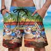 Husky Mens Swim Trunks - Hula Dog Hawaiian Mens Shorts - Summer Drawstring Beachwear Shorts Series 75 Size XL view 2
