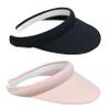 2 Pack Sun Visor Hats Women Men Clip On Wide Brim Visors Hat Outdoor Sports Golf Beach Travel Tennis Caps (Black+Light Pink) view 1