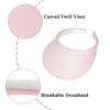 2 Pack Sun Visor Hats Women Men Clip On Wide Brim Visors Hat Outdoor Sports Golf Beach Travel Tennis Caps (Black+Light Pink) view 4