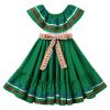 ABEHIK Mexican Dress for Girls Embroidered Traditional Folklorico Drape Dress with Belt Summer Off Shoulder Vestidos Rainbow Ruffle Cinco de Mayo Fiesta Birthday Party Dresses Green 4-5 Y view 1