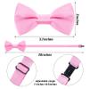 Bskifnn Kids Suspenders Bow Tie Sets Classic Solid Color Toddler Suspenders for Kids Wedding Party (Solid, Pink, kids) view 2