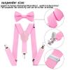 Bskifnn Kids Suspenders Bow Tie Sets Classic Solid Color Toddler Suspenders for Kids Wedding Party (Solid, Pink, kids) view 3
