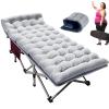 CAMPELLE Folding Camping Cot,Double Layer Oxford Portable Travel Camp Cots,Portable Sleeping Bed Cots for Camp Office Use Outdoor Cot Bed for Traveling