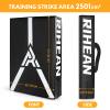 RIHEAN Martial Arts Kicking Shields - Kick Pad for Muay Thai, Taekwondo, Football, Basketball, Hockey Training - Denser Foam, Eco-Friendly PVC Leather Cover - Kick Shield Black view 2