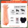 GearOZ Field Dressing Gloves Set for Deer Gutting Cleaning Disposable, 10 Set Hunting Field Games Processing Gloves Tool Kit, Full-Shoulder-Length & Wrist-Length Gloves Combo Pack, 20 Pairs view 2