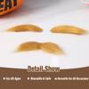 Honcloud Cosplay Mustache and Eyebrow Set for Adult Halloween Costume Accessories(Ginger) view 4