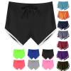 Generic Biker Shorts Women Elastic Waist Athletic Shorts Drawstring Workout Shorts High Waisted Running Shorts Gym Shorts Black, Small view 1