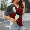 Summer Tops for Women 2024 Womens Cotton V Neck T Shirts White Blouses for Women Dressy Trendy Shirts for Women Elbow Sleeve Tops Women V Neck T Shirt Purple Blouses for Women Womens Elbow view 2