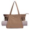 ESVAN Yoga Tote Bag for Women Shoulder Bags Drawstring for Office Workout Travel Carryall Pilates Gym and Beach (Coffee) view 1