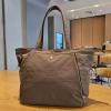 ESVAN Yoga Tote Bag for Women Shoulder Bags Drawstring for Office Workout Travel Carryall Pilates Gym and Beach (Coffee) view 3