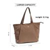 ESVAN Yoga Tote Bag for Women Shoulder Bags Drawstring for Office Workout Travel Carryall Pilates Gym and Beach (Coffee) view 4