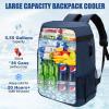 Backpack Cooler Insulated Leak Proof for Men Women 36 Cans Soft Cooler Backpack Insulated Waterproof Large Capacity Coolers Bag Portable for Lunch Camping Travel Picnic Hiking Blue view 2