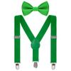Bskifnn Kids Suspenders Bow Tie Sets Classic Solid Color Toddler Suspenders for Kids Wedding Party (Solid, Green, kids)