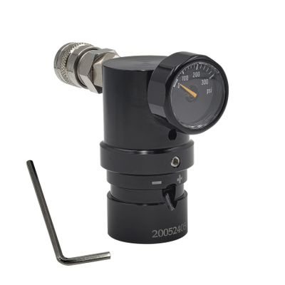 Aopkeo HPA Low Pressure MR Reg GEN2 Micro CO2 Regulator Adjustable with US 2202 Foster Output 20psi to 200psi for Airsoft Pistol PCP Paintball (Only Regulator)