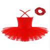 Agoky Girls Sequins Ballet Tutu Dress Sparkly Straps Dance Leotards Ballerina Outfit Dance Costumes Size 2-12 Red 6-7 Years view 2