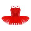 Agoky Girls Sequins Ballet Tutu Dress Sparkly Straps Dance Leotards Ballerina Outfit Dance Costumes Size 2-12 Red 6-7 Years view 3