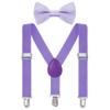 Bskifnn Kids Suspenders Bow Tie Sets Classic Solid Color Toddler Suspenders for Kids Wedding Party (Solid, Purple, kids) view 1