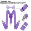 Bskifnn Kids Suspenders Bow Tie Sets Classic Solid Color Toddler Suspenders for Kids Wedding Party (Solid, Purple, kids) view 3
