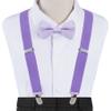 Bskifnn Kids Suspenders Bow Tie Sets Classic Solid Color Toddler Suspenders for Kids Wedding Party (Solid, Purple, kids) view 4