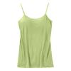 ZYXTIM Built in Bra Tank Tops for Women Spaghetti Strap Scoop Neck Sleeveless Camisole Cotton Lightweight Padded Workout Tops A-Green view 2