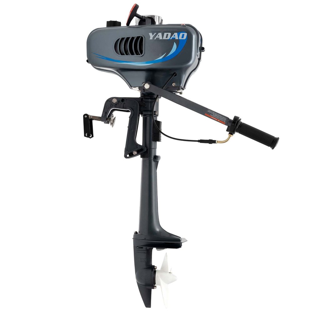 Pxolerig 3.5hp 2 Stroke Outboard Engine with Water Cooling CDI System, 49CCHeavy Duty Fishing Boat Engine for Rubber Boats, Inflatable Boats, Sailboats, 5000r/Min