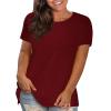 NineFit Basics T Shirts for Women Trendy Cotton Shirts for Women Loose Fit Womens Solid Basic Top Super Soft Tshirt Women Square Neck Tops Basic Short Sleeve Office Tops Today 2024, X-Large view 2