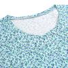 Kabento Nightgowns for Women Cotton Sleep Shirts Short Sleeve Sleepwear, Navy Blue Flowers, XX-Large view 4