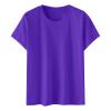 NineFit Basics Womens Tops Dressy Casual Short Sleeve Crew Neck Top Summer Solid Color Tops Flowy Loose Fitting Blouses Basic Blouse, Large view 3